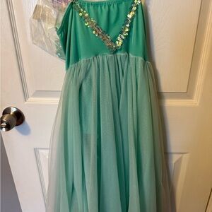 Green Sequin Dress with Tulle Skirt